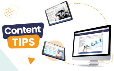 Content Tips with floating tablets displaying CarriersEdge course screenshots
